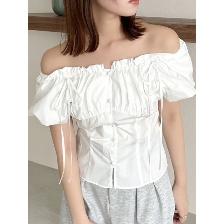 2WAYバルーンスリーブギャザーブラウス | dazzlin | 詳細画像7 