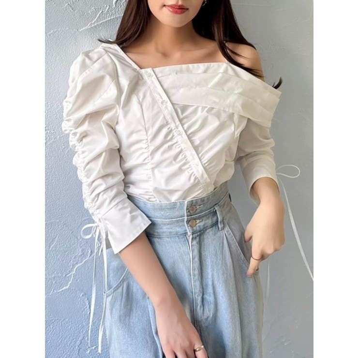 アシメギャザーブラウス | dazzlin | 詳細画像10 