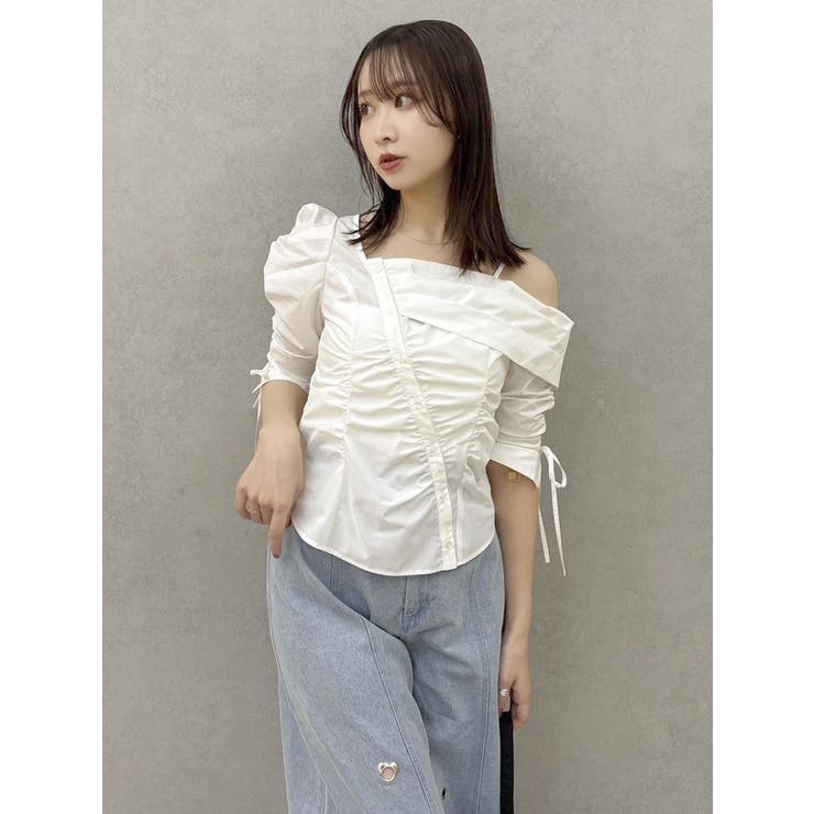 アシメギャザーブラウス | dazzlin | 詳細画像15 