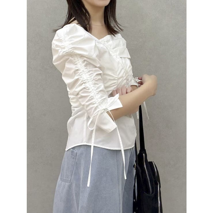 アシメギャザーブラウス | dazzlin | 詳細画像18 