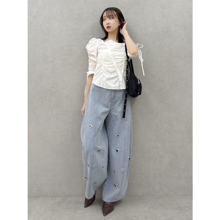 アシメギャザーブラウス | dazzlin | 詳細画像19 