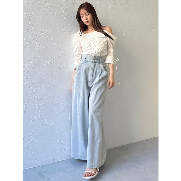 アシメギャザーブラウス | dazzlin | 詳細画像2 