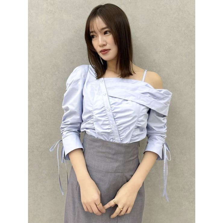 アシメギャザーブラウス | dazzlin | 詳細画像24 