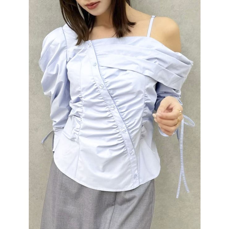 アシメギャザーブラウス | dazzlin | 詳細画像29 