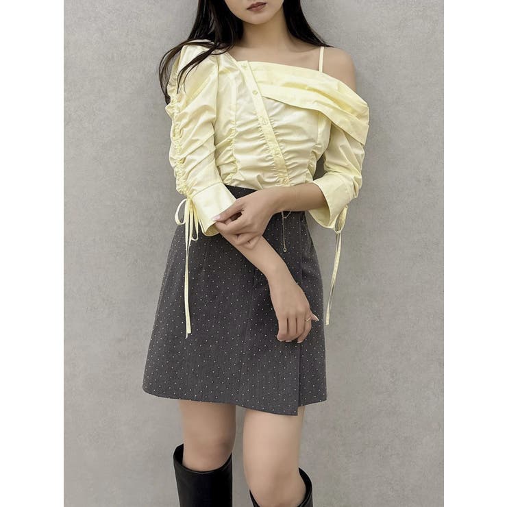 アシメギャザーブラウス | dazzlin | 詳細画像42 