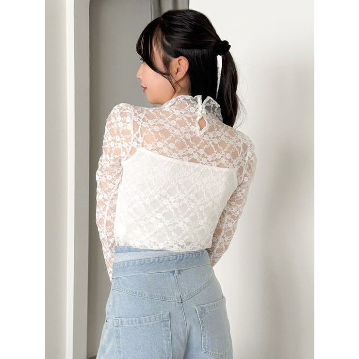 レースコンパクトミニマルトップス[品番：MKSW0062949]｜dazzlin