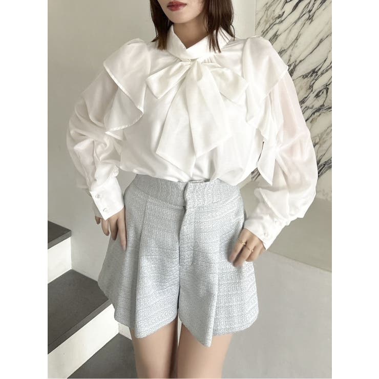 フリルリボン2WAY長袖ブラウス | dazzlin | 詳細画像2 