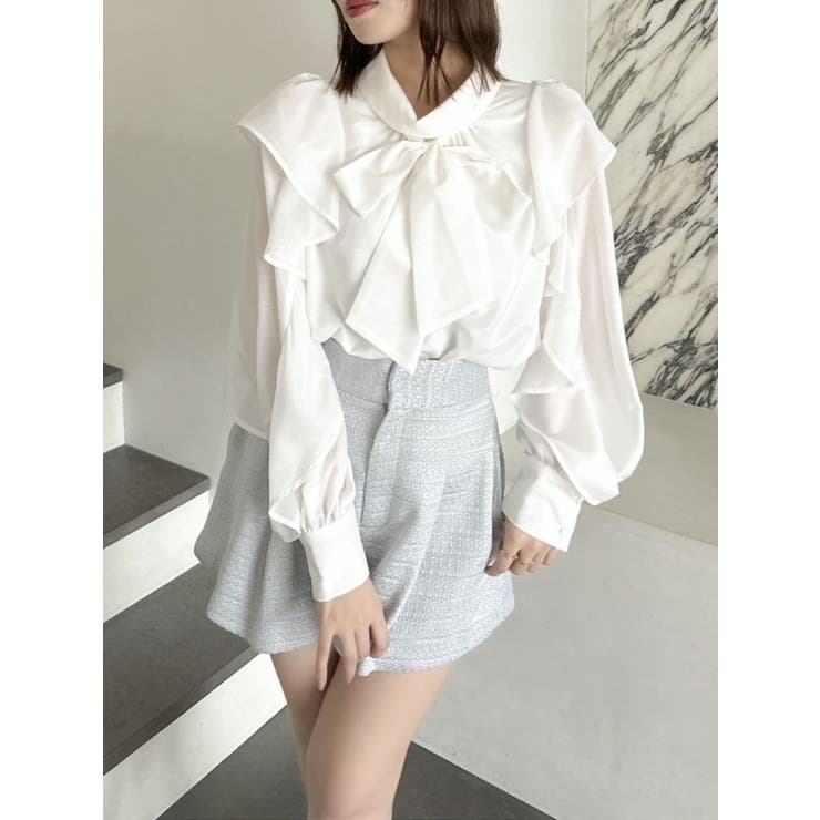 フリルリボン2WAY長袖ブラウス | dazzlin | 詳細画像3 