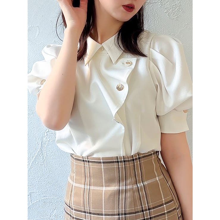 マルチボタンデザインブラウス[品番：MKSW0063386]｜dazzlin