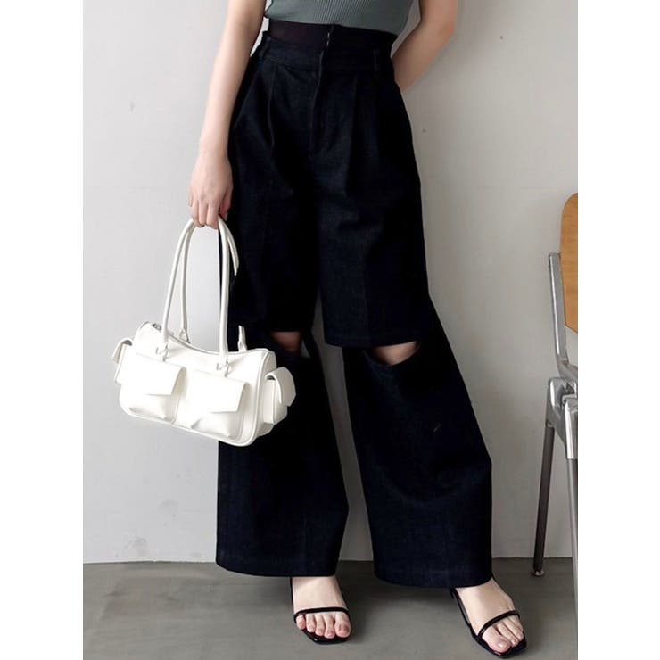 ブラック | ダブルオープンカーゴパンツ | dazzlin