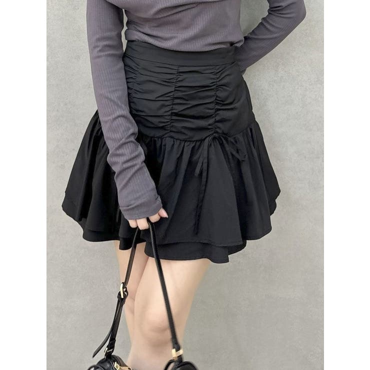 ブラック | 2ピースティアードミニスカート | dazzlin