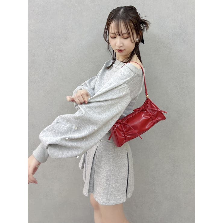 ミニスカート バッグ セット デニム ミニスカート レッグカバー セット ストライプ柄