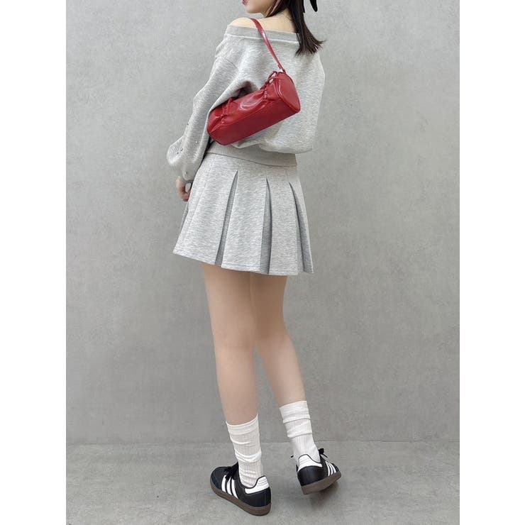 セットアップ対応】ボックスプリーツカットミニスカート[品番