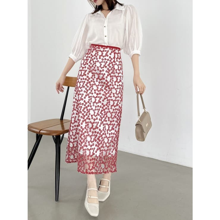 【藤井サチコラボ】マーガレットフラワータイトスカート | dazzlin | 詳細画像13 