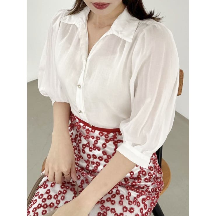 【藤井サチコラボ】マーガレットフラワータイトスカート | dazzlin | 詳細画像15 