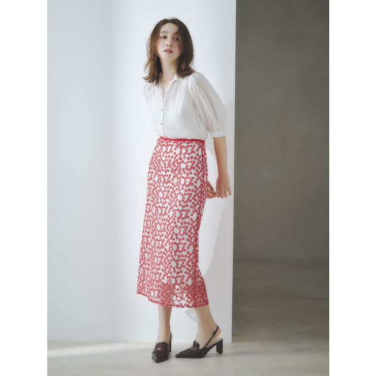 【藤井サチコラボ】マーガレットフラワータイトスカート | dazzlin | 詳細画像2 