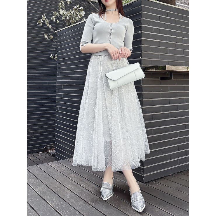 【再生産】スパンコールチュールスカート | dazzlin | 詳細画像5 