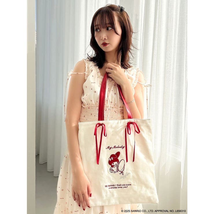 【メロクロコラボ】ツインリボンキャンバストートバッグ | dazzlin | 詳細画像5 