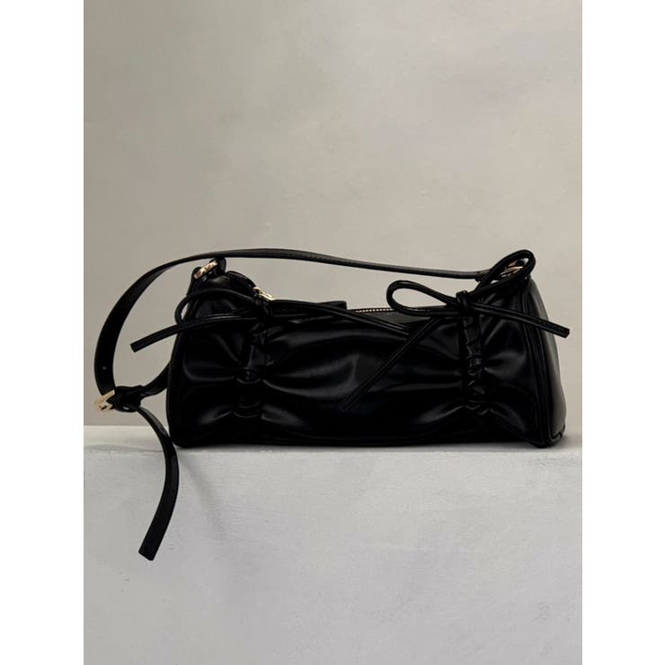 ブラック | ダブルギャザーリボンバッグ | dazzlin