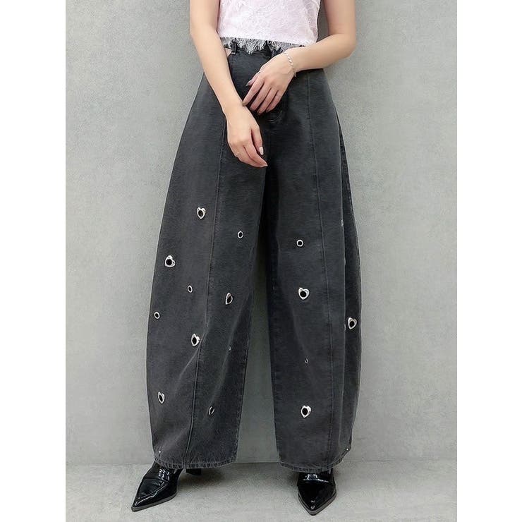 ライトグレー | カーブタックデニムパンツ | dazzlin