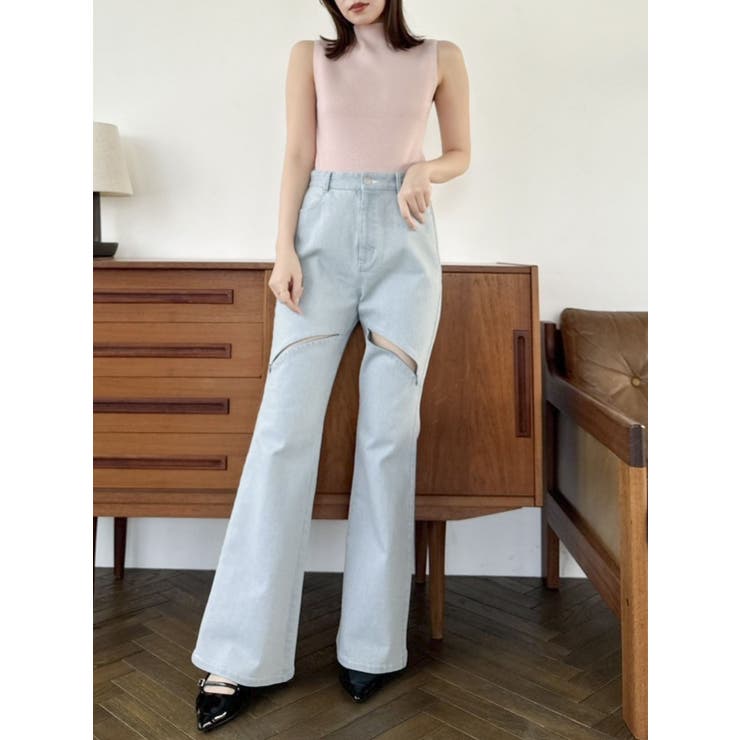 正規品❤︎LOTUS❤︎スフレアラン上下セット スリットフレアデニムパンツ[品番：MKSW0063395]｜dazzlin