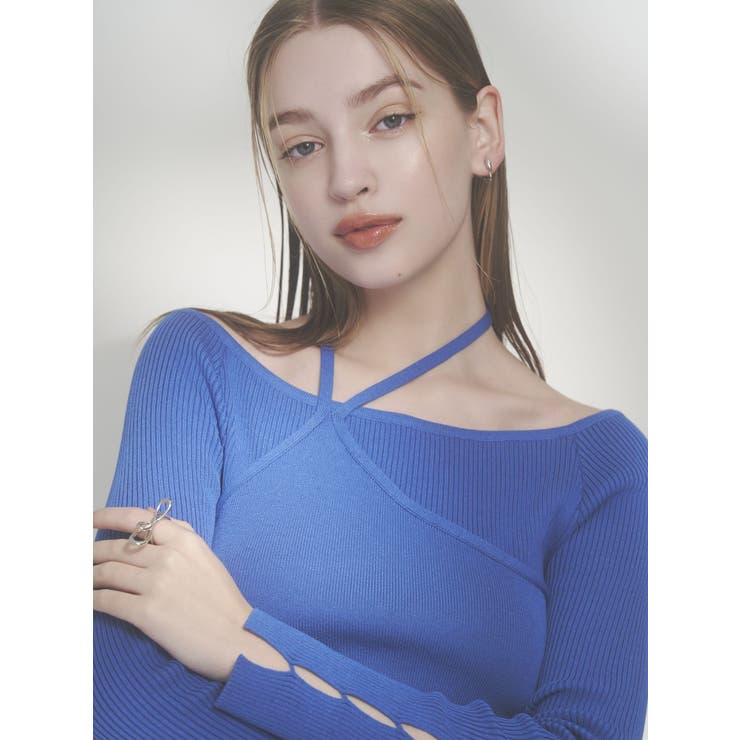 レイヤードオフショルバックリボンニット | dazzlin | 詳細画像2 