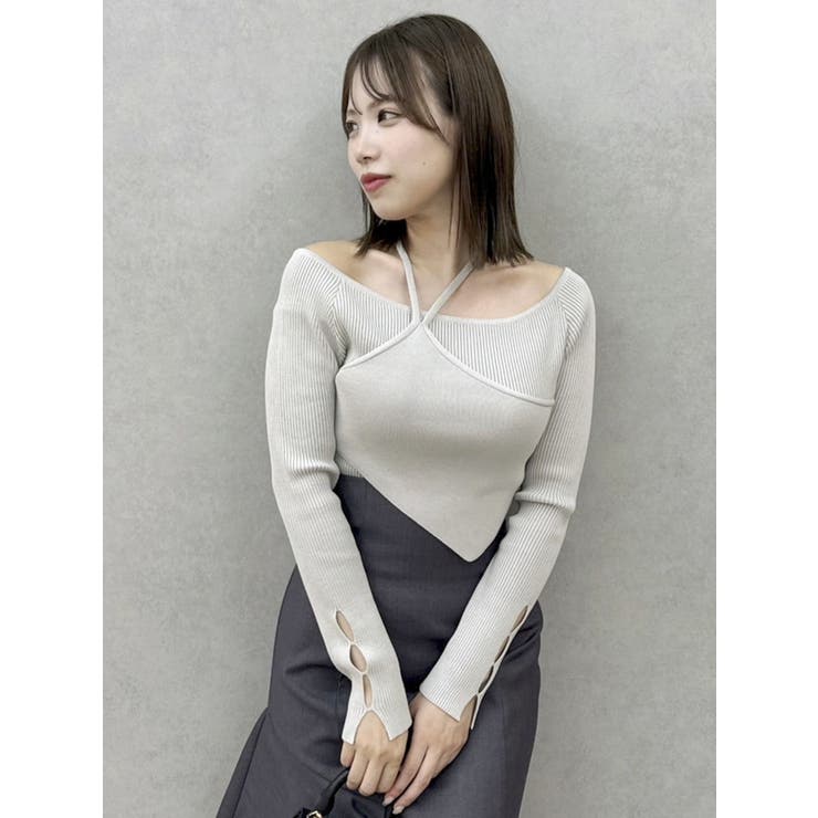 レイヤードオフショルバックリボンニット | dazzlin | 詳細画像23 