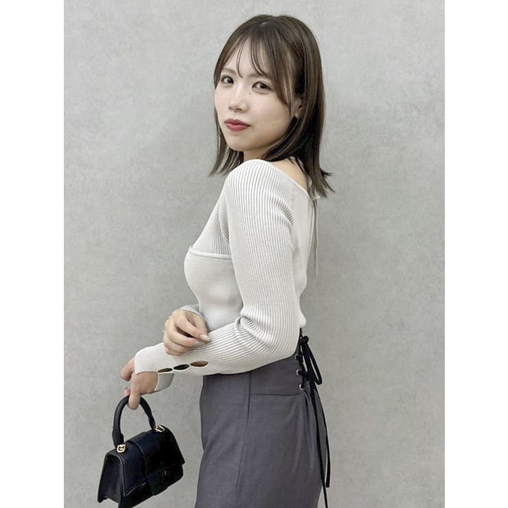 レイヤードオフショルバックリボンニット | dazzlin | 詳細画像24 