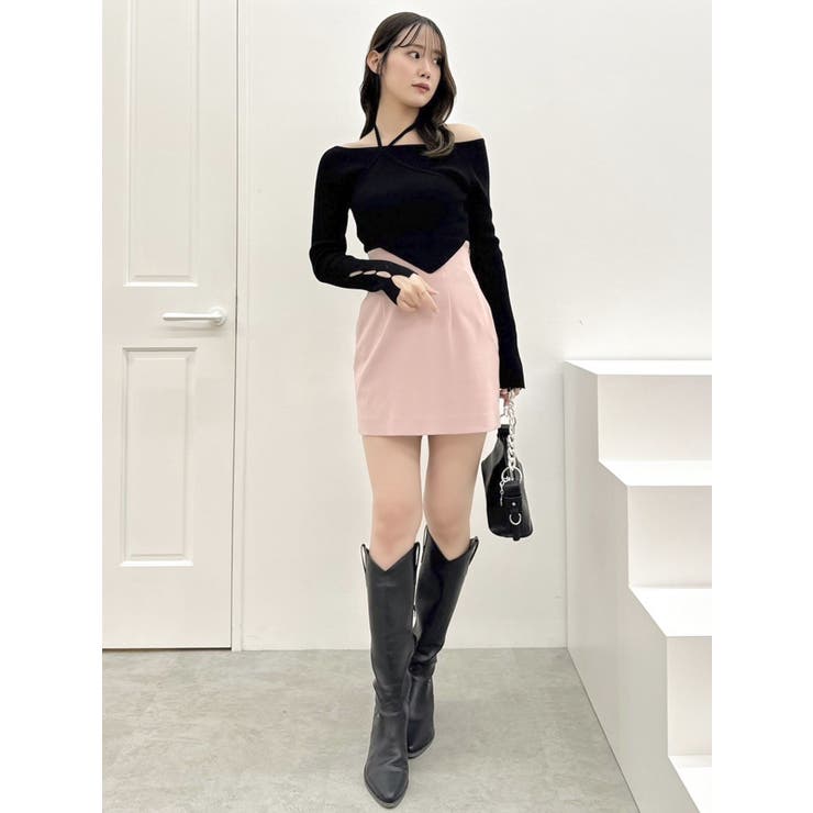 【SALE】　dazzlin レイヤードオフショルバックリボンニット　0225226002 レイヤードオフショルバックリボンニット[品番：MKSW0061628