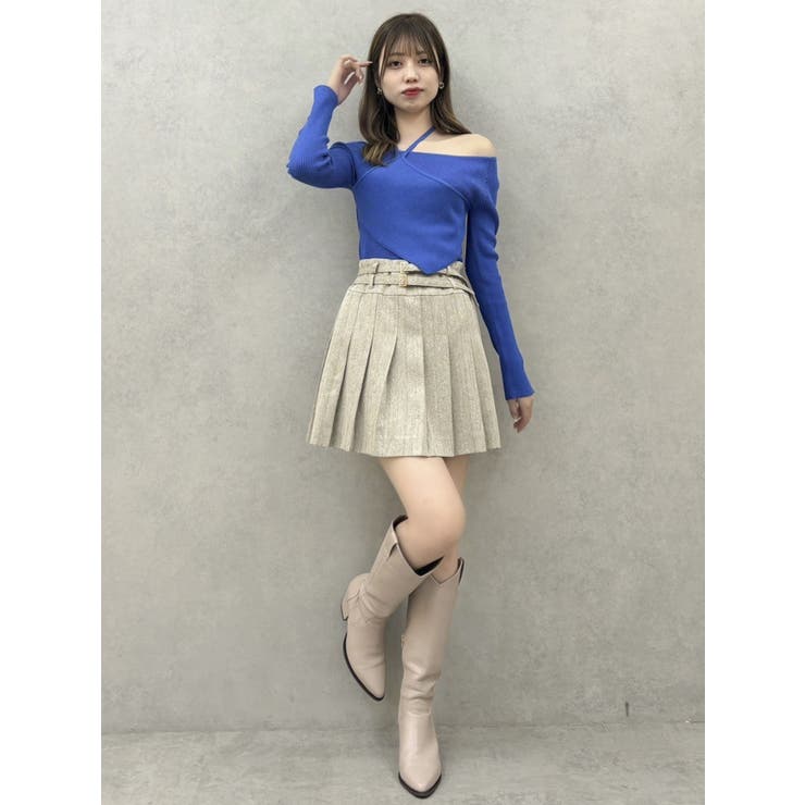 レイヤードオフショルバックリボンニット | dazzlin | 詳細画像4 