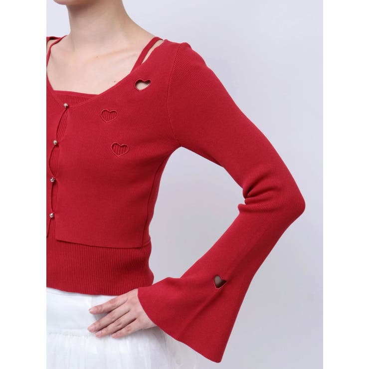 レイヤードライクハートカットアウトトップス[品番：MKSW0062691