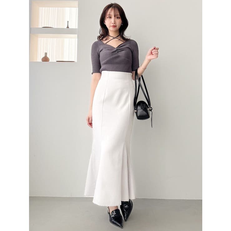 フロントツイストリボン5分袖ニットトップス | dazzlin | 詳細画像11 