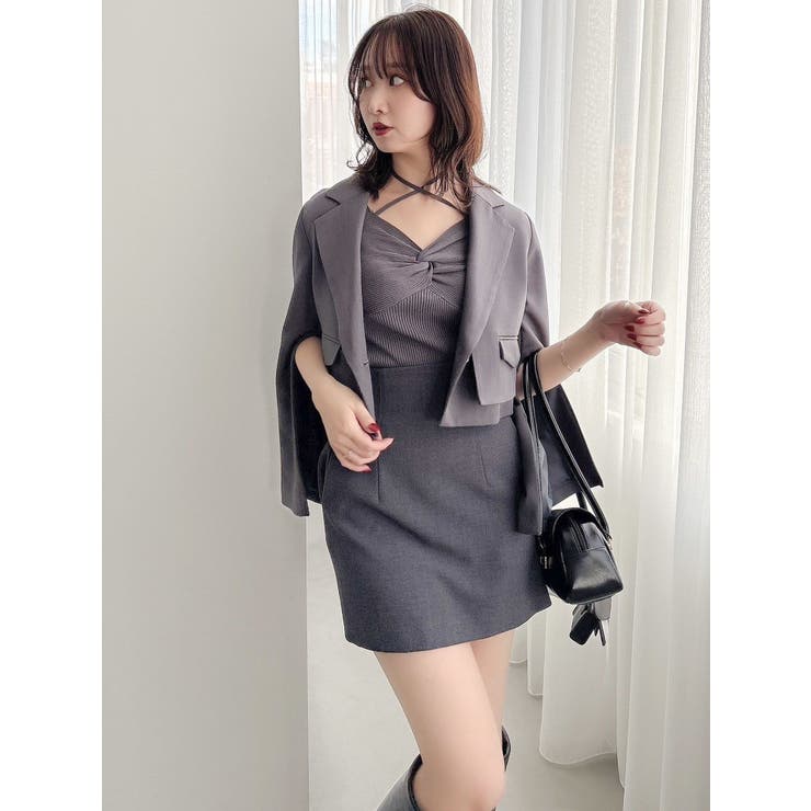 フロントツイストリボン5分袖ニットトップス | dazzlin | 詳細画像17 