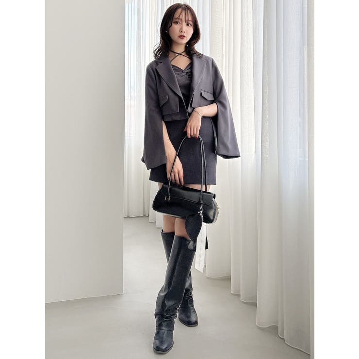 フロントツイストリボン5分袖ニットトップス | dazzlin | 詳細画像19 