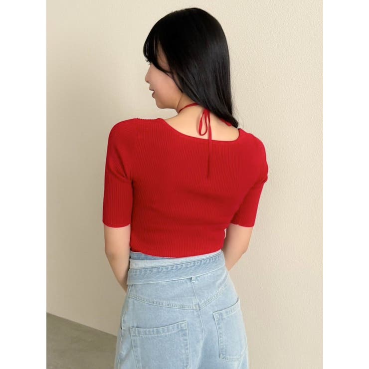 フロントツイストリボン5分袖ニットトップス | dazzlin | 詳細画像22 