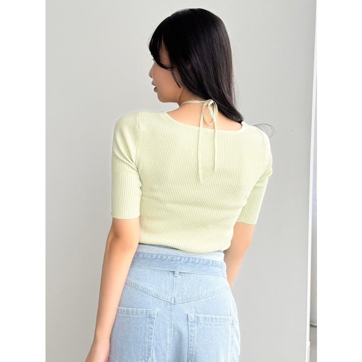 フロントツイストリボン5分袖ニットトップス | dazzlin | 詳細画像33 