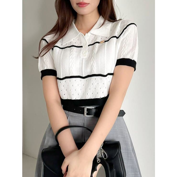 ハピネスカラーポロニット | dazzlin | 詳細画像1 