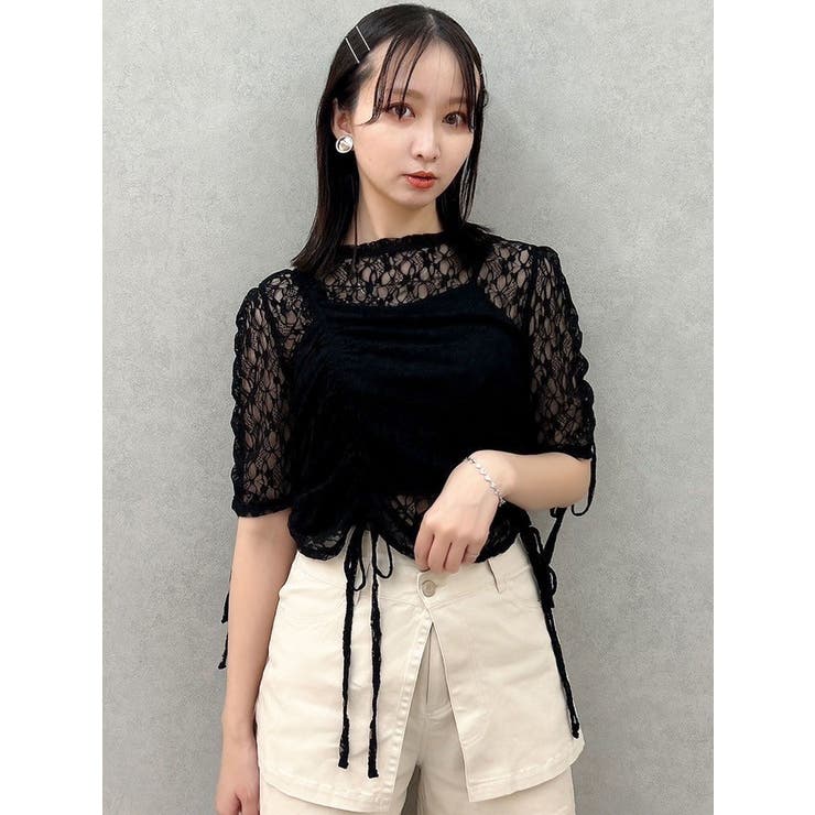 ギャザーリボンレーストップス | dazzlin | 詳細画像2 