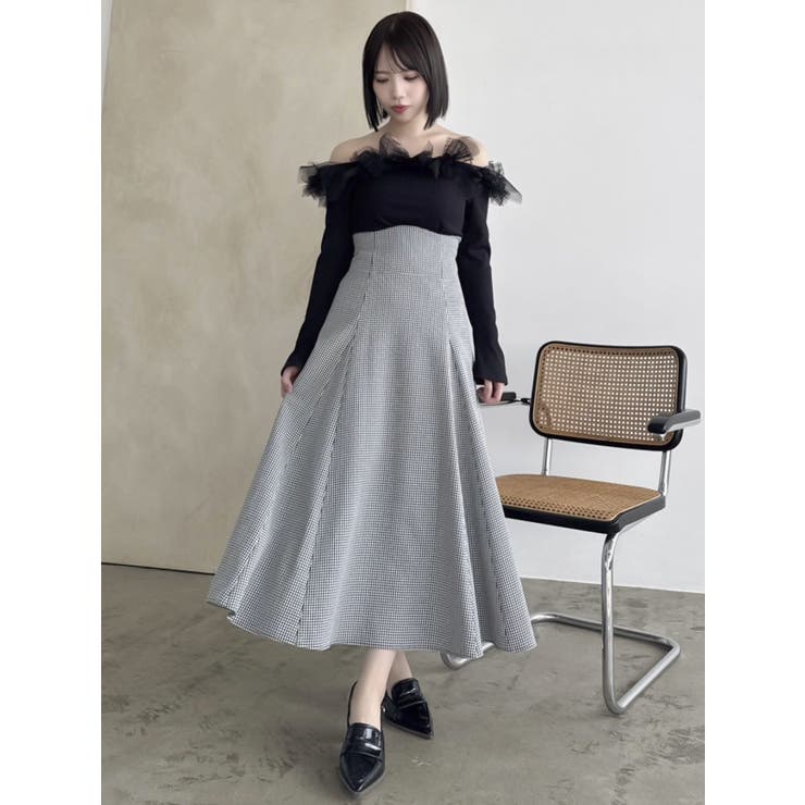 オフショルリボンカットトップス[品番：MKSW0062958]｜dazzlin