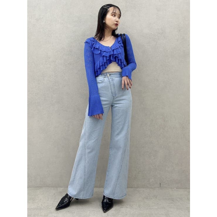 【SALE】　dazzlin ペプラムフリルリボンカーデ　0225228001 ペプラムフリルリボンカーデ[品番：MKSW0061629]｜dazzlin