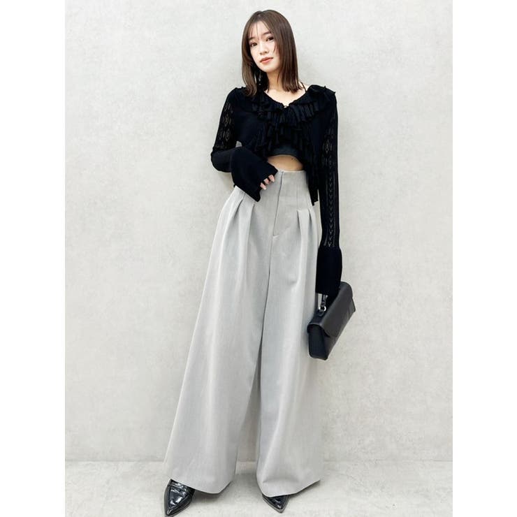 【SALE】　dazzlin ペプラムフリルリボンカーデ　0225228001 ペプラムフリルリボンカーデ[品番：MKSW0061629]｜dazzlin