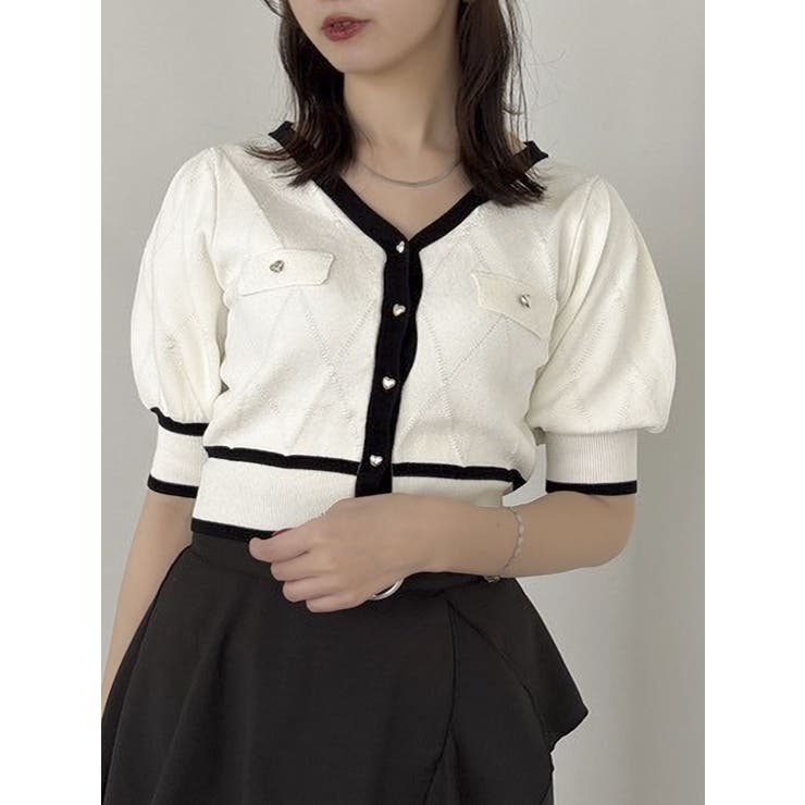 オフホワイト | 半袖マリンカーデトップス | dazzlin