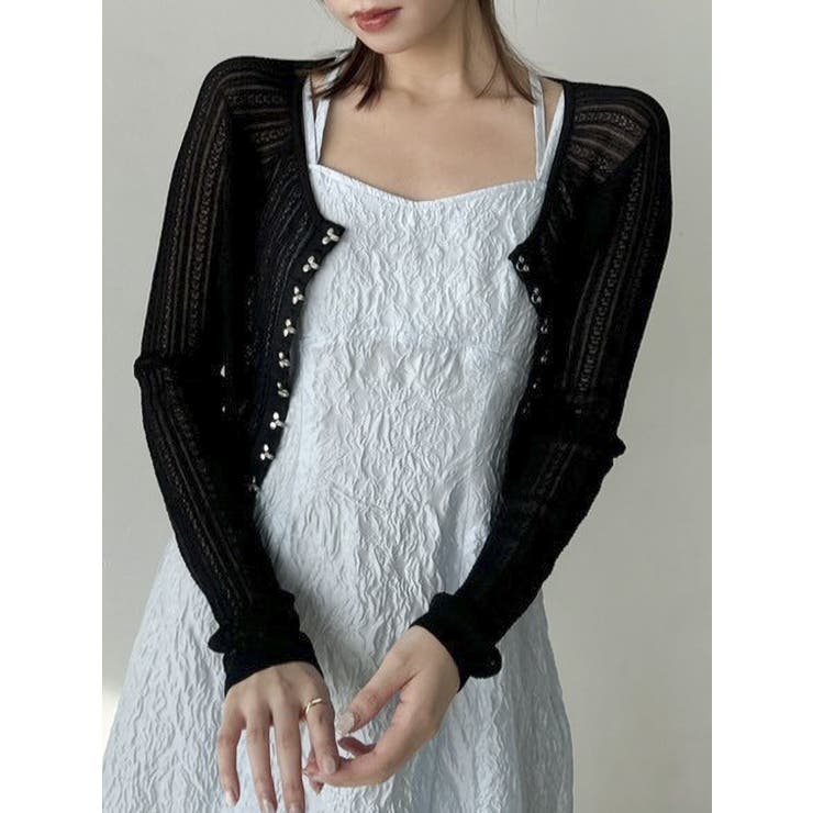 レースホックショートカーデ | dazzlin | 詳細画像24 