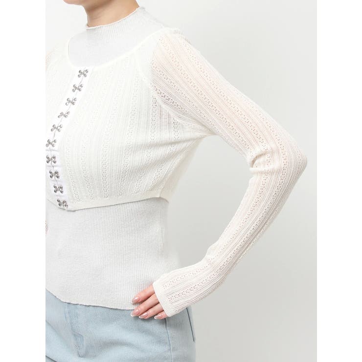 レースホックショートカーデ | dazzlin | 詳細画像45 