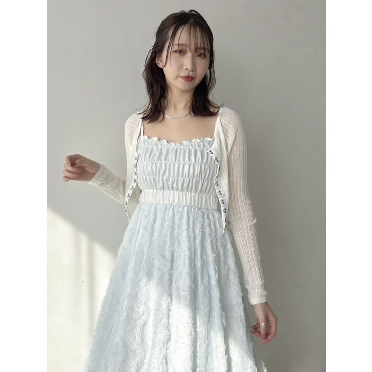 レースホックショートカーデ | dazzlin | 詳細画像9 