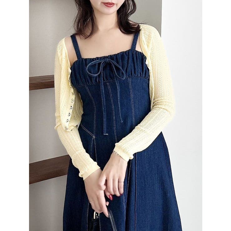 レースホックショートカーデ[品番：MKSW0063398]｜dazzlin（ダズリン