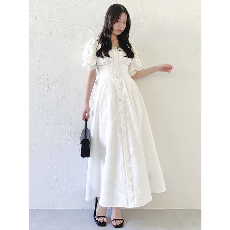 dazzlin ワンピース 美品 レースドッキングスリーブワンピース[品番：MKSW0064223]｜dazzlin