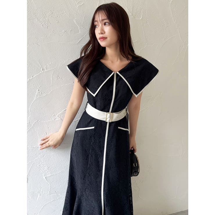 バリエーションビッグカラーワンピース[品番：MKSW0064001]｜dazzlin