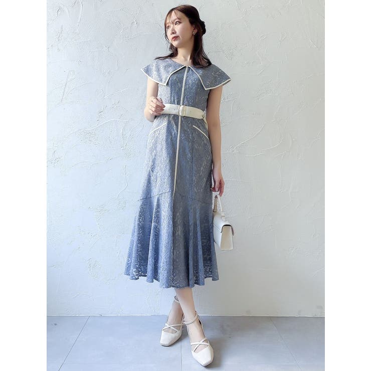 バリエーションビッグカラーワンピース[品番：MKSW0064001]｜dazzlin