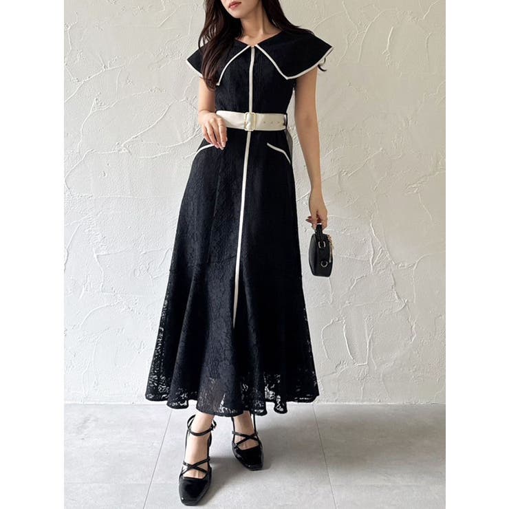 バリエーションビッグカラーワンピース[品番：MKSW0064001]｜dazzlin